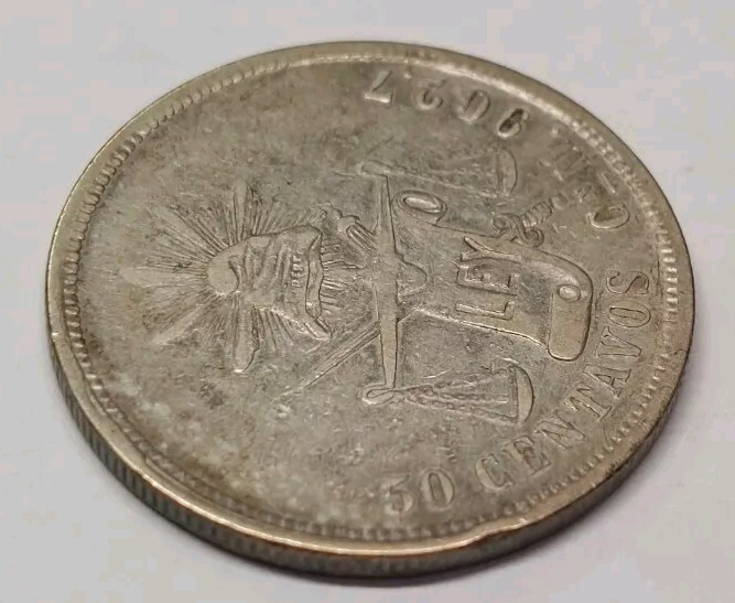 Mexico 1887 Cn M 50 Centavos 76K Minted