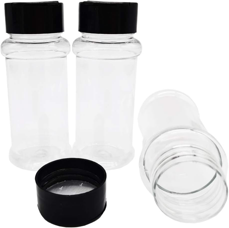 16 Pack 3.4Oz Plastic Spice Bottles - Empty Reusable Jars for Herbs & Powders