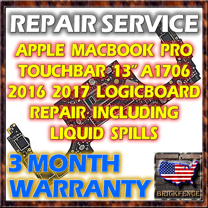 APPLE MACBOOK PRO 13 A1706 2016 2017 TOUCHBAR LOGIC BOARD REPAIR & LIQUID SPILL