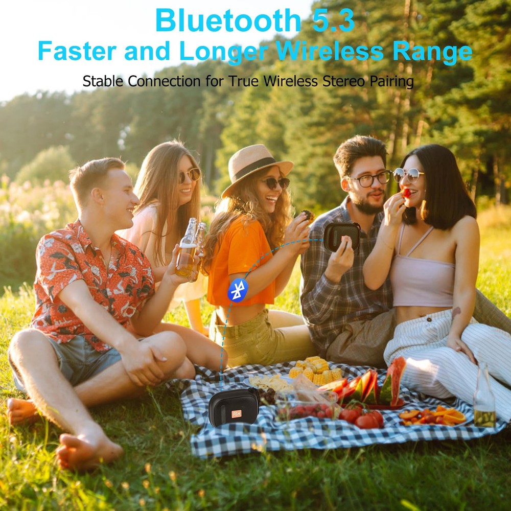 Portable Bluetooth Speaker, Small Speakers Bluetooth Wireless, IPX7 Waterproo...
