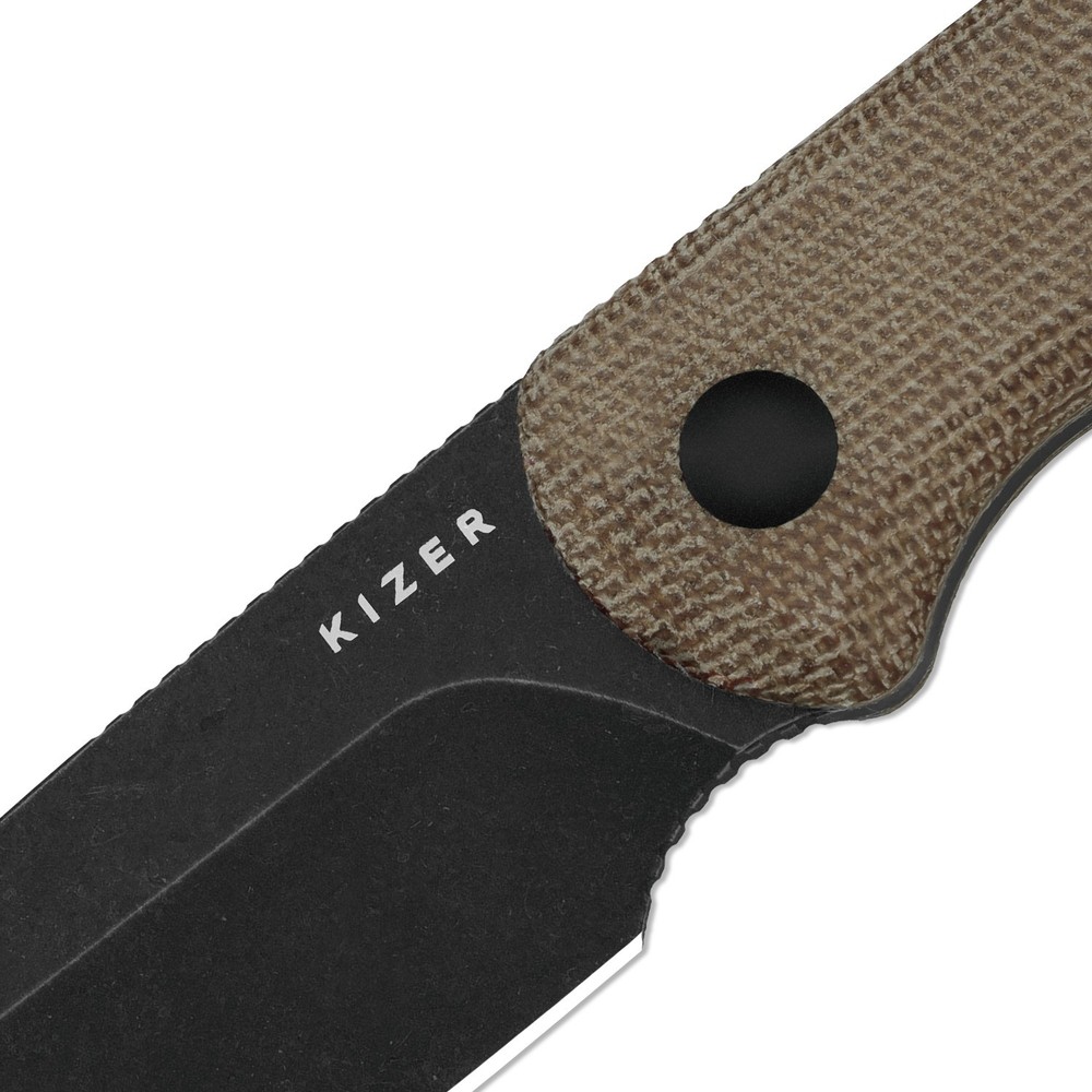 Kizer Drop Bear Fix Sheepsfoot Fixed Knife AEB-L Blade Micarta Handle + Sheath