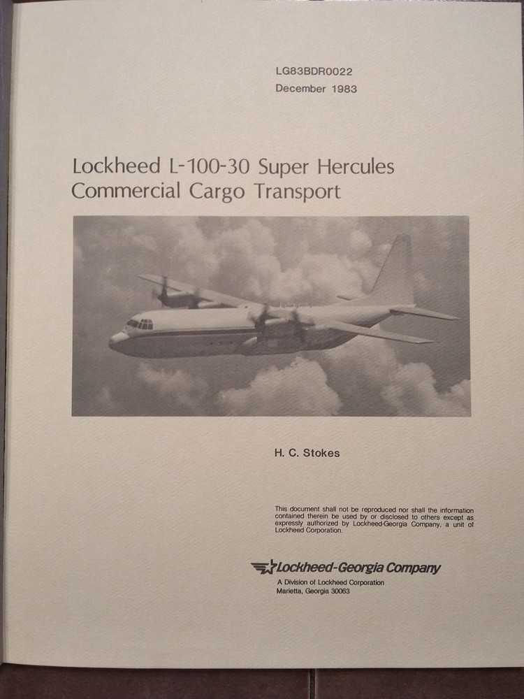 Original Lockheed L-100-30 Super Hercules Synopsis Booklet, 8 x 11"