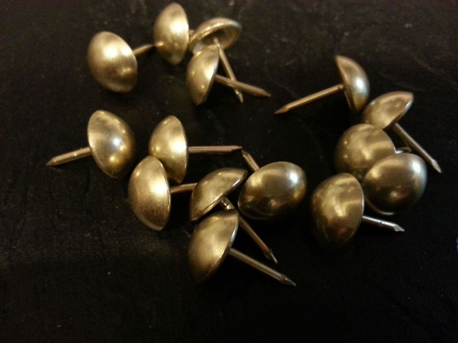 Brass-Gilt 7/16"Dia 1/2"LNails Decorative Upholstery Tacks Nail 100-200-500-1000