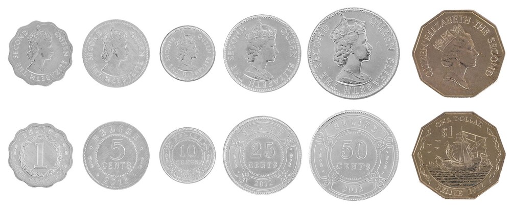 Belize 1 Cent - 1 Dollar 6 Pieces Set, 2000-2013, KM #33a-99, Mint