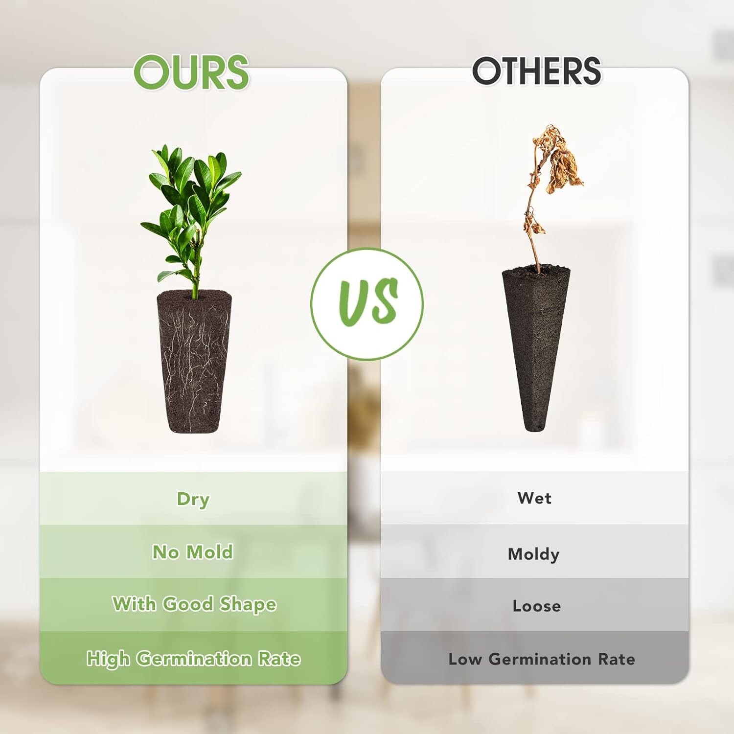 60 Pack Square Grow Sponges Seed Starter Pod Kit Seed Hydroponics Accessories