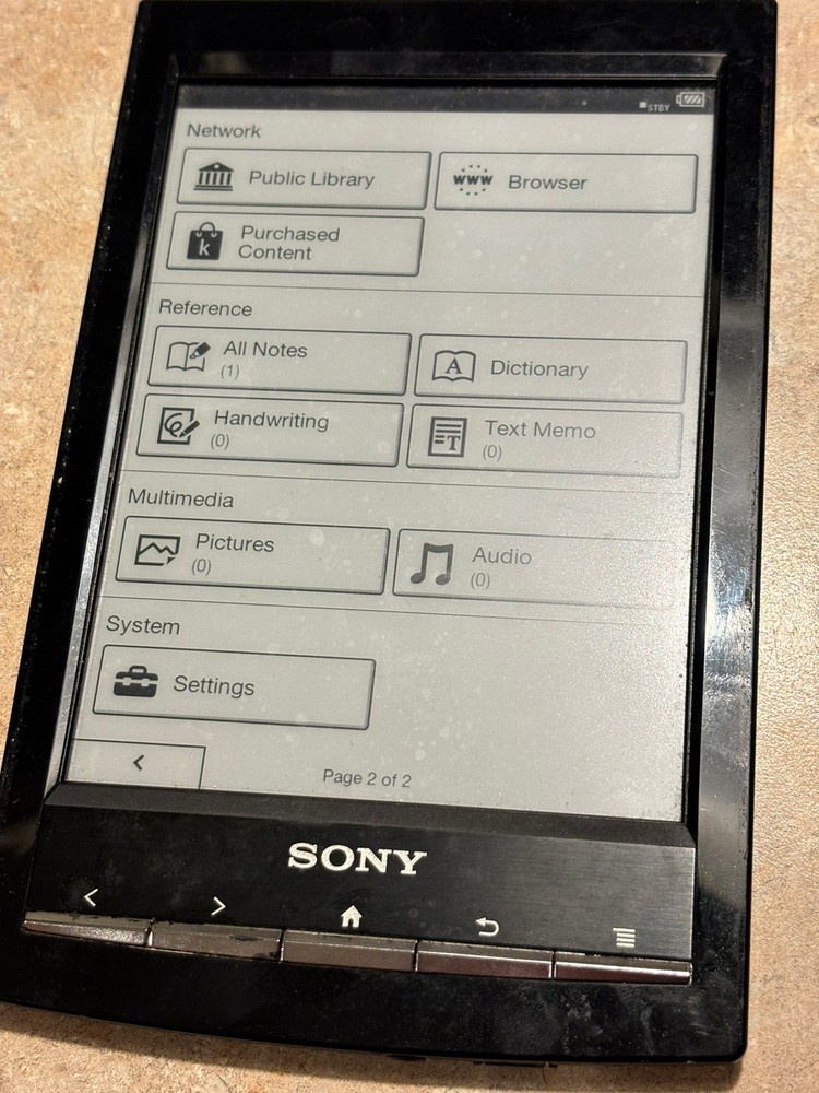 Sony PRS-T1 Wifi Touch Screen 6" E-Reader Book Black Tablet As Is