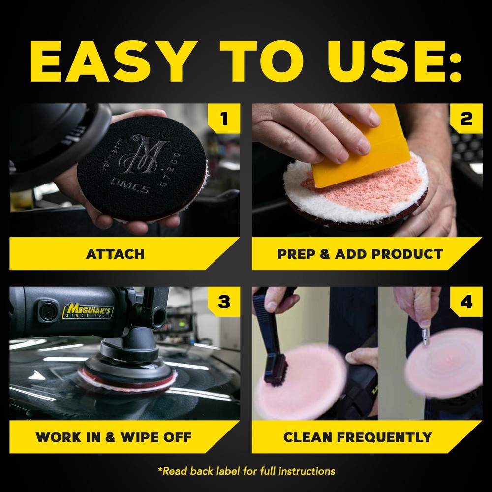 Meguiars DA 5’’ Microfiber Cutting Disc, Microfiber Pads Compatible with a DA