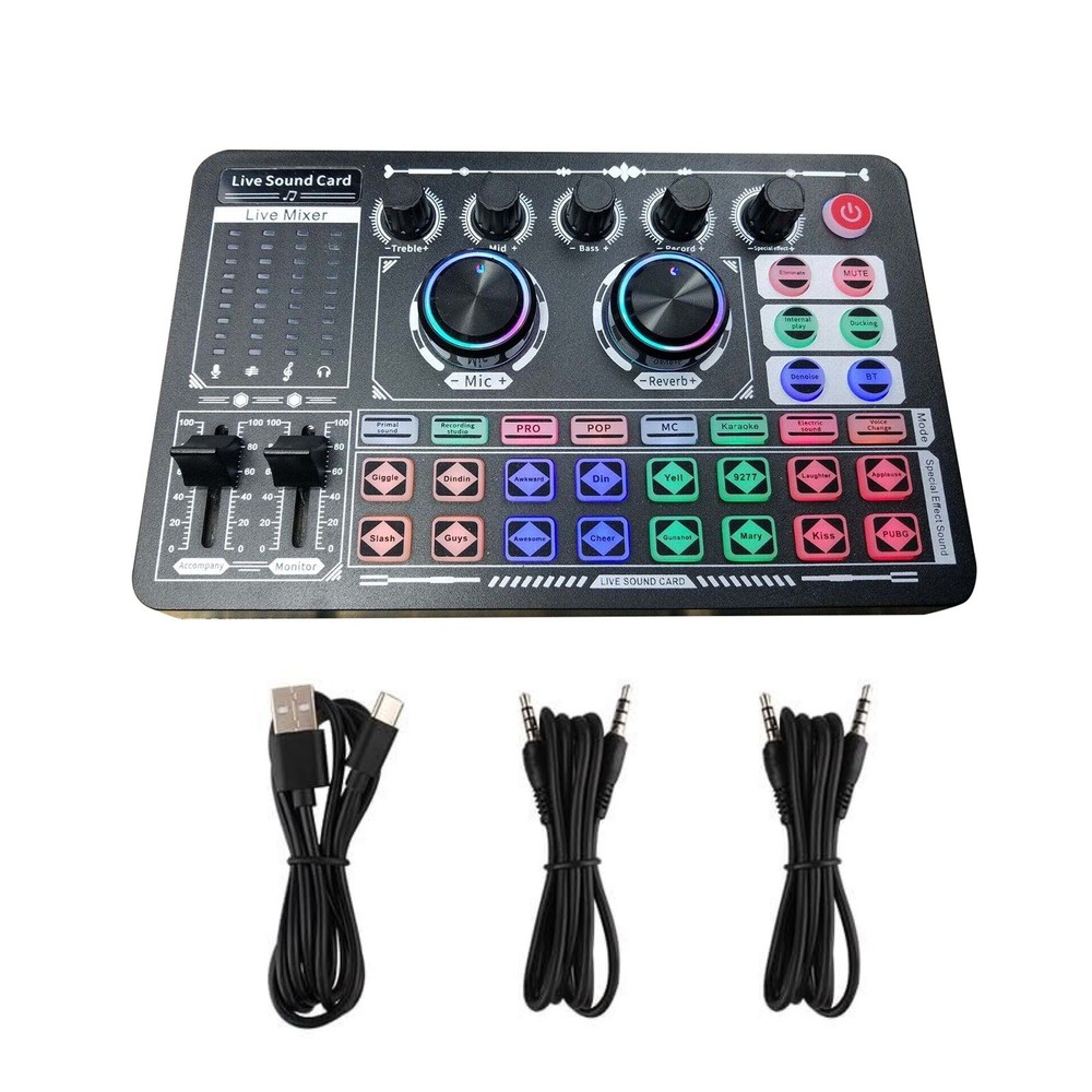 F999 Sound Card Live Audio Equipment Multi-platform Live Steaming Compatibility