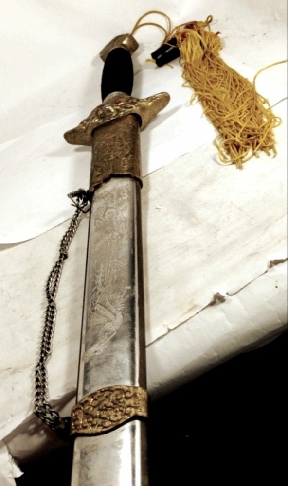 Decorative Sword 37" Long Metal Sheath Wall Decor
