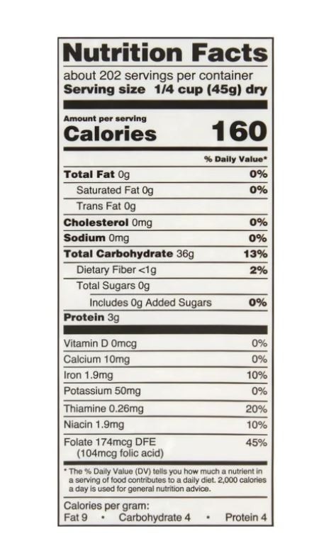 Great Value Long Grain Enriched Rice, 20 lb