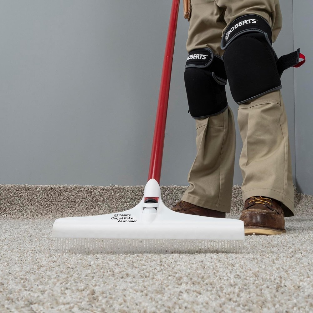 Lightweight Carpet Rake with 12" Head and Long 51" Handle - Compact Solution