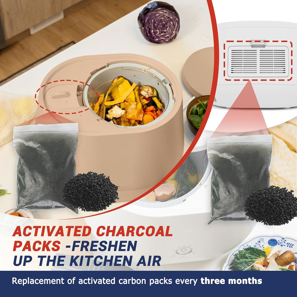 4-Pack (2 Pounds) Odor Absorbing Filter Refills for Lomi Kitchen Composter, Repl