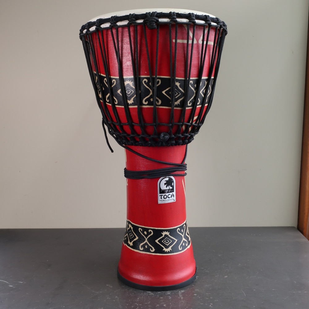 12" Toca Percussion Fibreglass Djembe in Case