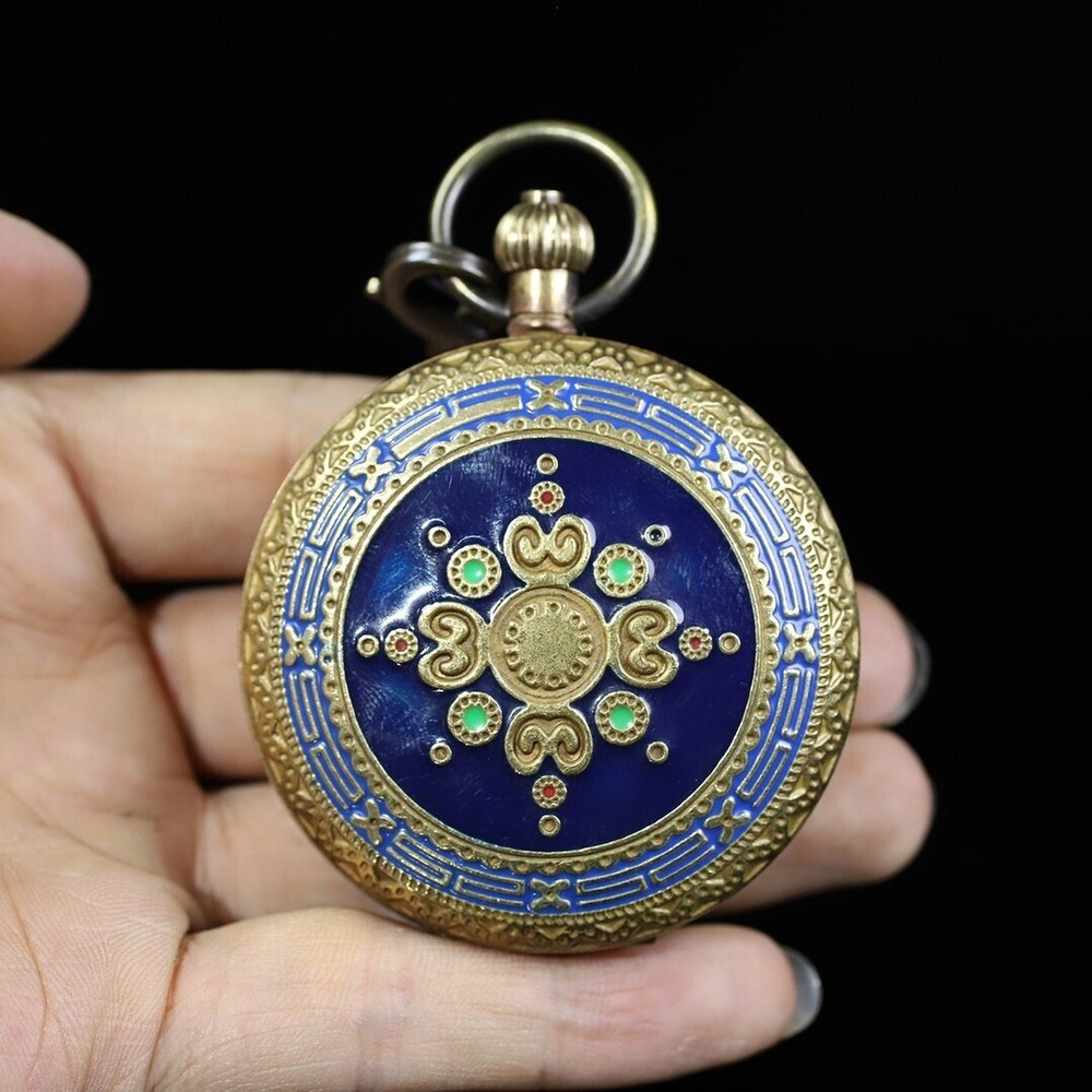 Double copper mechanical pocket watch