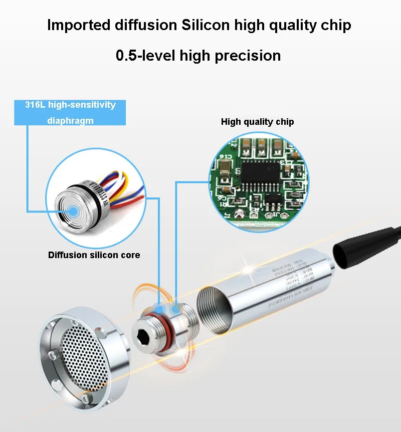 Liquid Level Transmitter Anti-Blocking Sewage Static Pressure Pool Sensor Type
