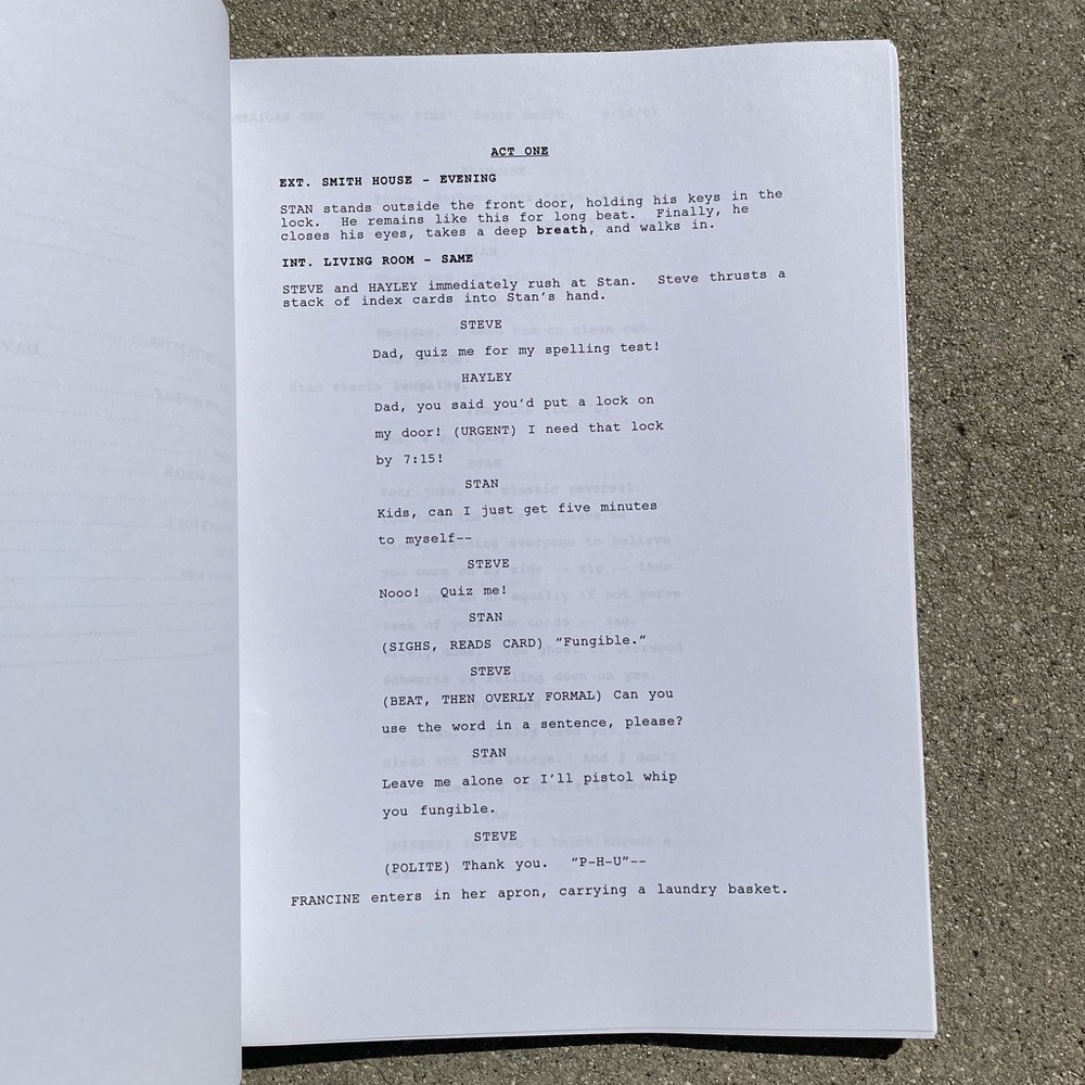 American Dad Scott Grimes Steve Smith 2007 Production Used Table Draft Script
