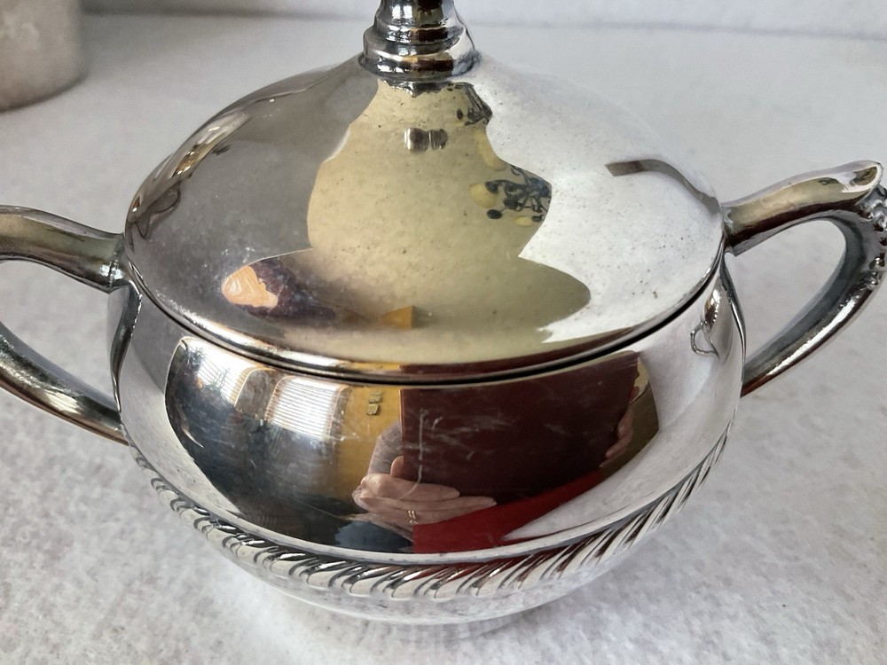 Pilgrim Silver Plated Tea Set Pot Creamer Lidded Sugar Bowl