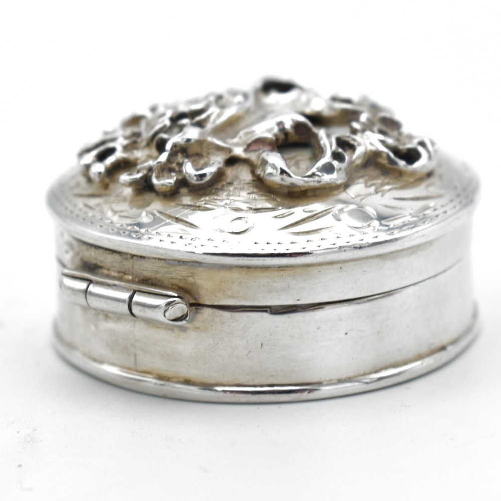 Vintage Solid Silver Pill Box Snuff Box 1991