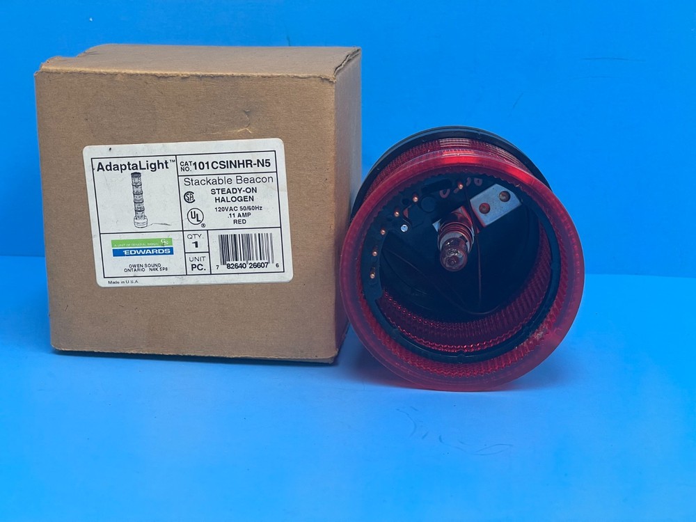 AdaptaLight 101CSINHR-N5 Red Stackable Beacon Steady on Halogen 120VAC
