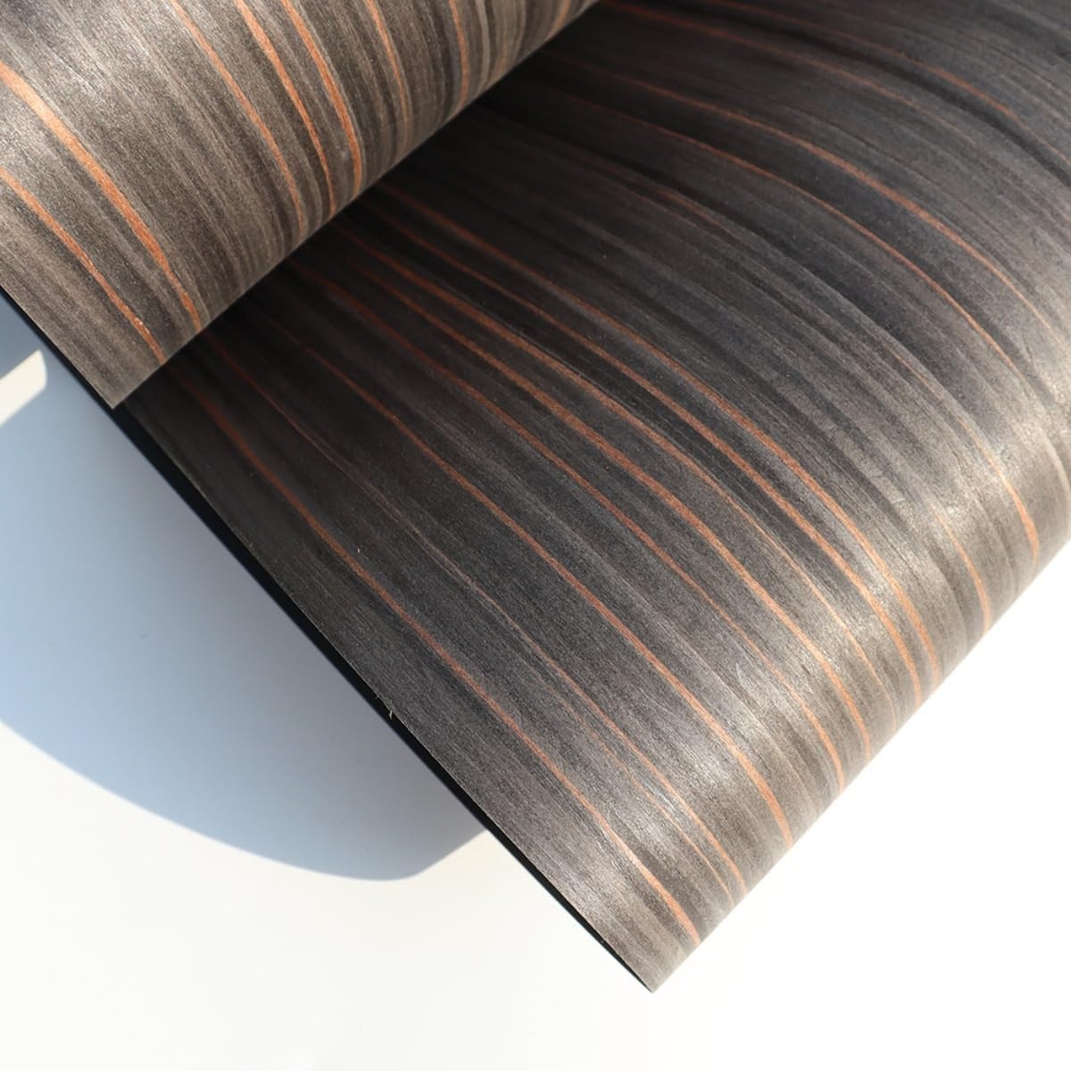 Natural Black Ebony Wood Veneer, Straight Grain | 23" x 98" Sheet | Ideal for...