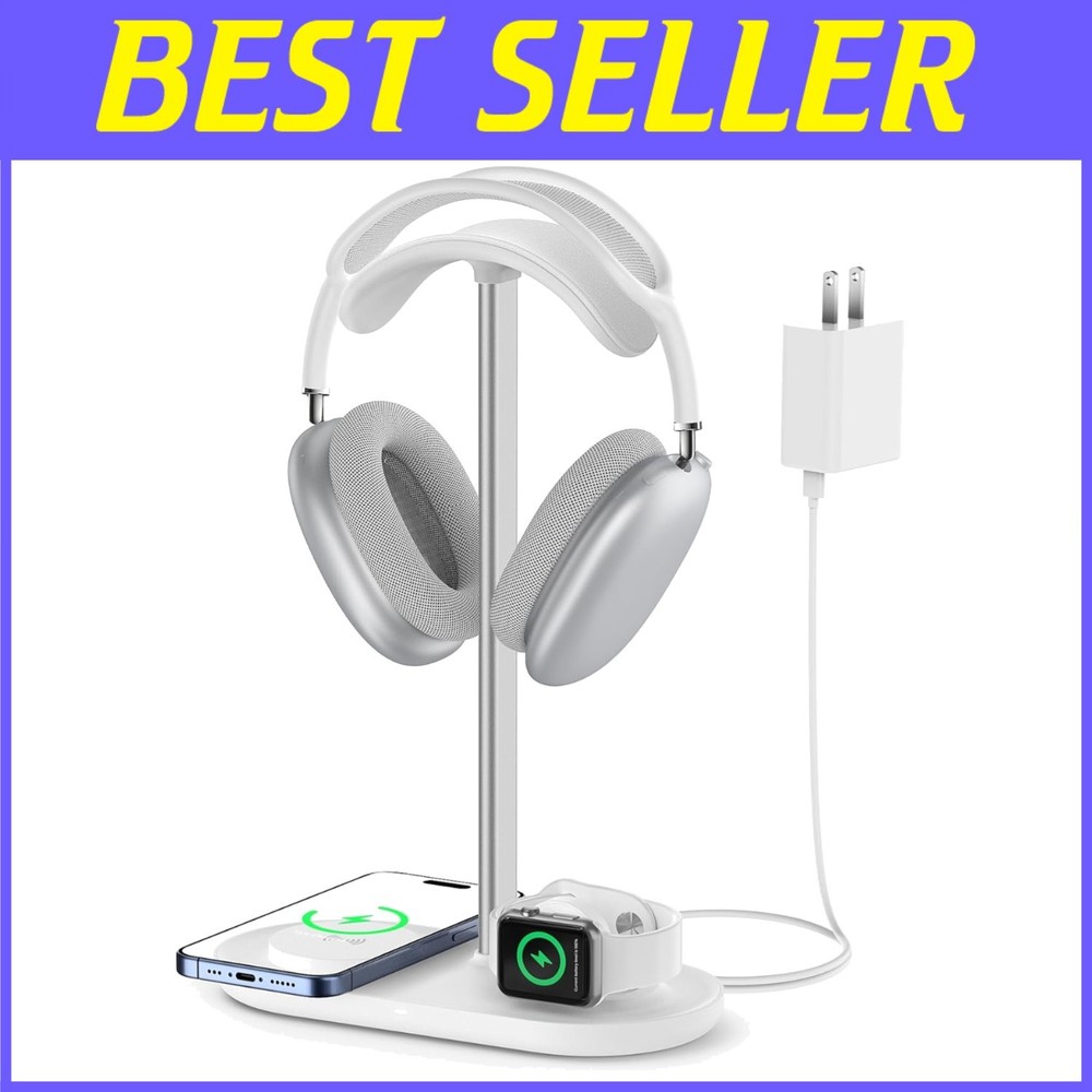 Sleek Headphone Organizer with Wireless Charging Function
