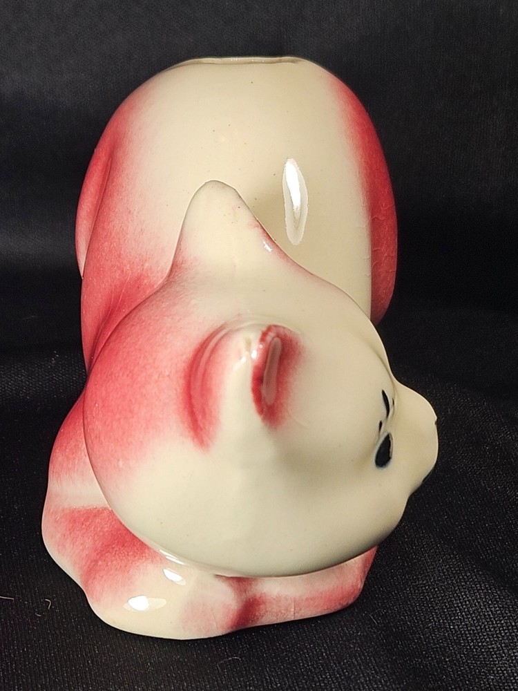 Vintage Ceramic Cat Air Wick Diffuser/Bud Vase, Red & White, Great Condition