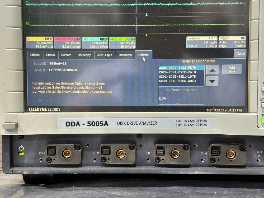 LeCroy DDA-5005A Disk Drive Analyzer Opt DDA JTA2, Memory Option XL