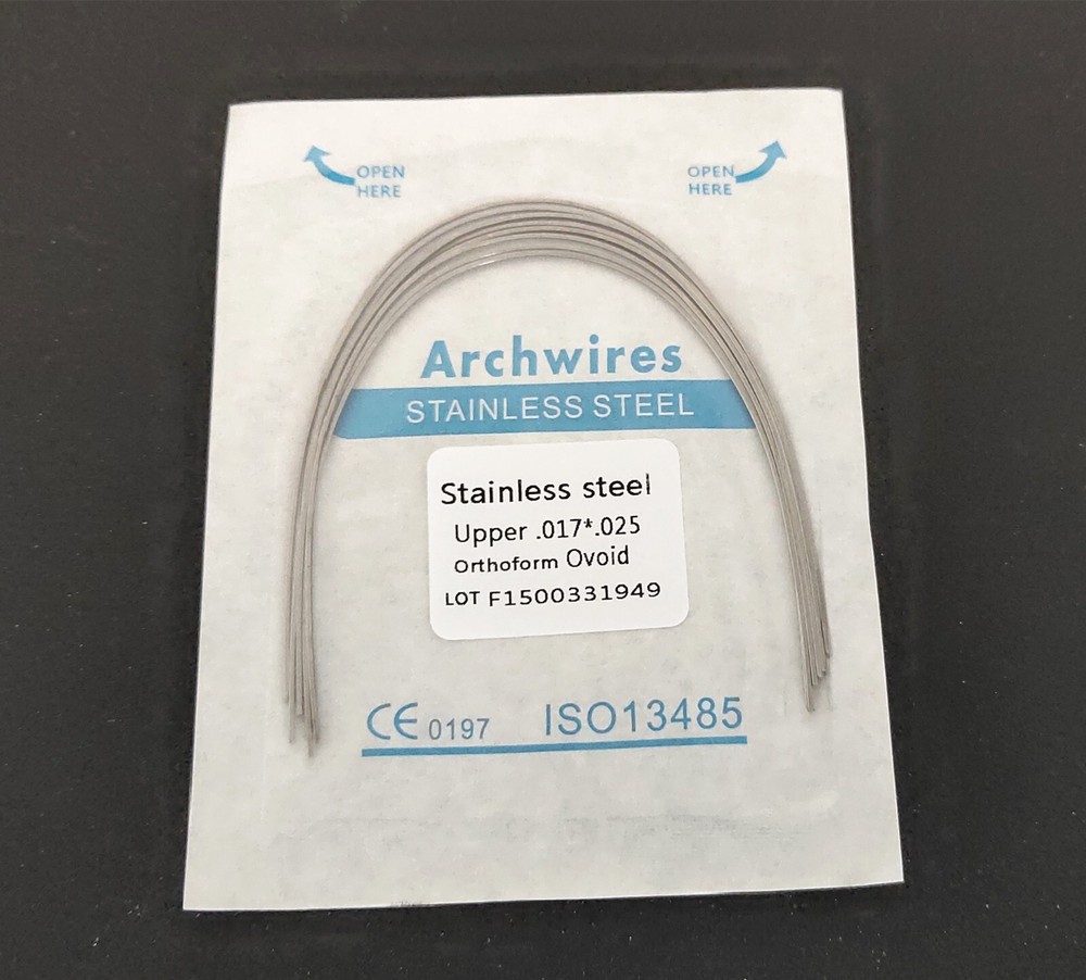 Dental Orthodontic Oval Stainless Steel Rectangular Arch Wires 14 Sizes