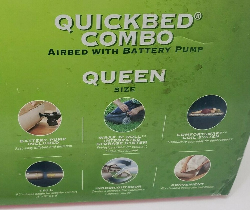 Coleman Quick Bed Combo with Battery Pump - Queen Size - SEALED - Made 2005