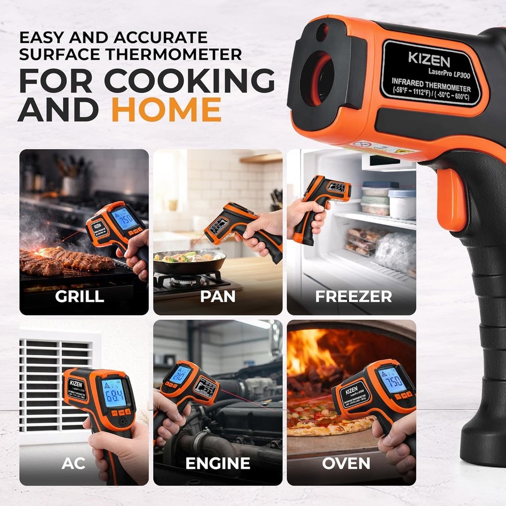 Infrared Temperature Gun - Handheld Surface Infrared Thermometer for Griddle,...