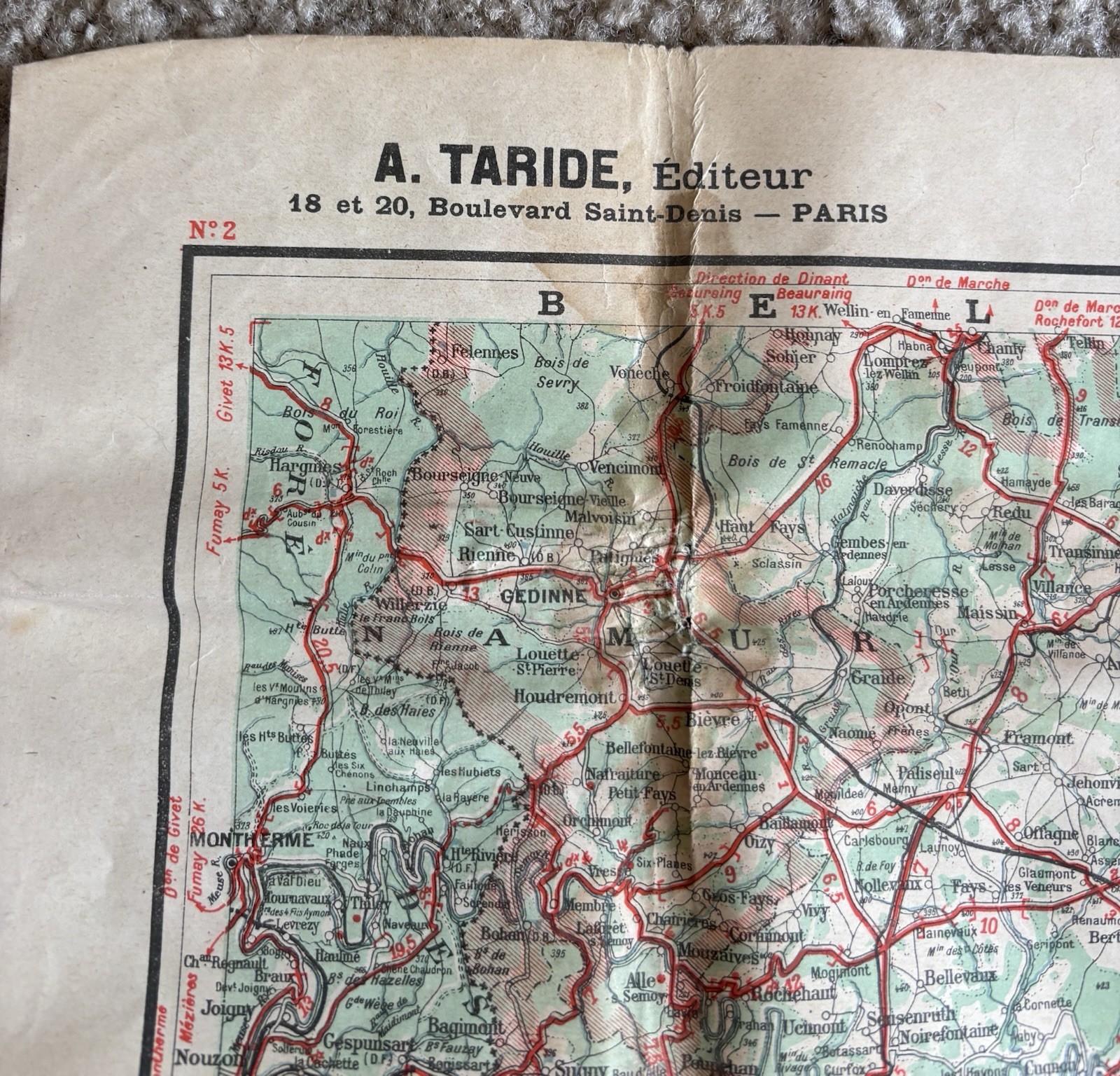 WW1 US Military Rare Bring Back French Map