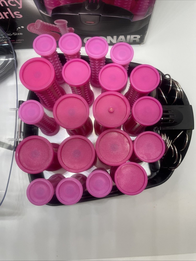 2016 Conair 20 Multi-Sized Rollers Big Style Small Case Pink Curlers