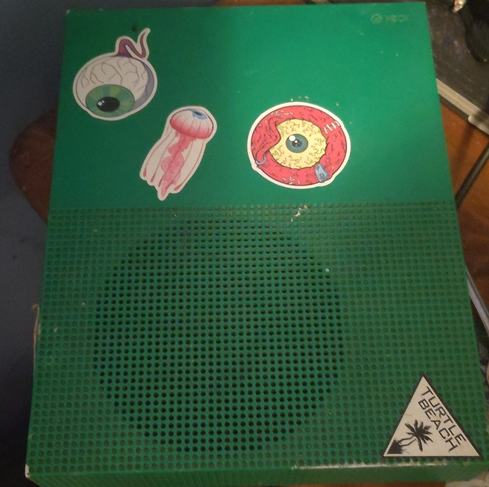 Microsoft Xbox One S Green Console with Stickers