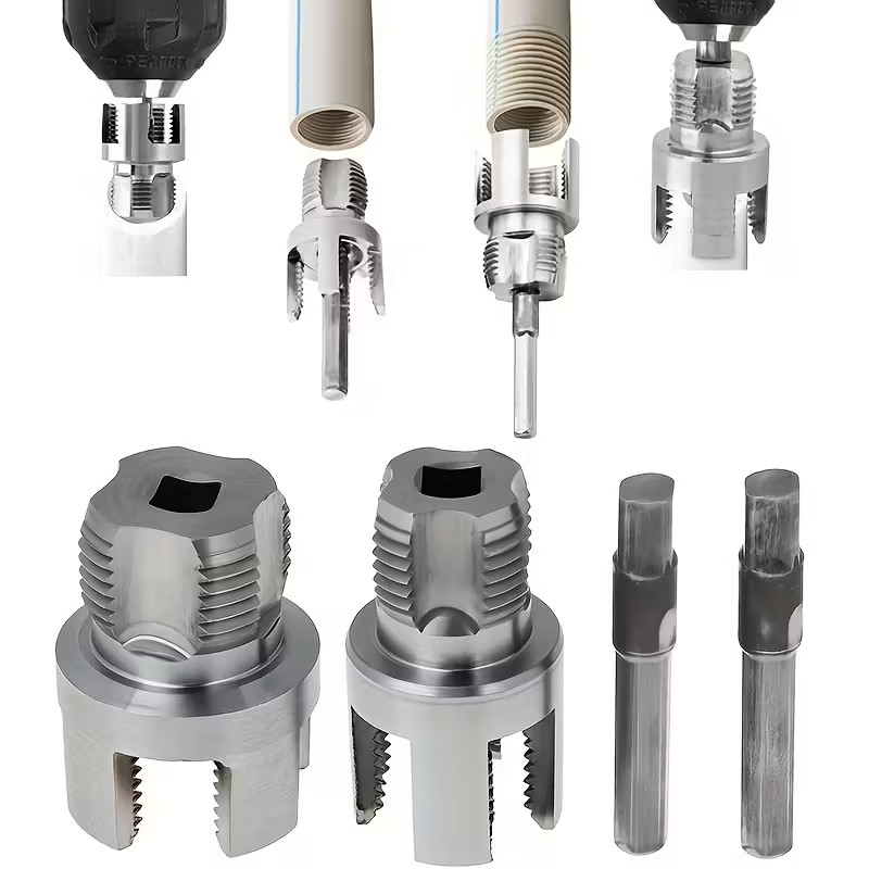 Integrated Internal & External Pipe Threading Tool Steel PVC Pipe Threader Kit