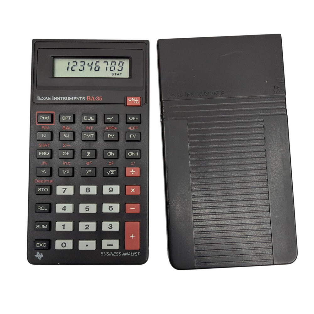 Texas Instruments BA-35 Business Analyst Calculator with Case Reference Card