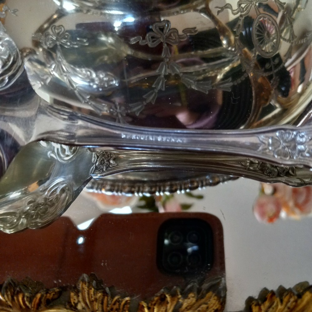 antique Silver Plate Serving Dish/Spoon