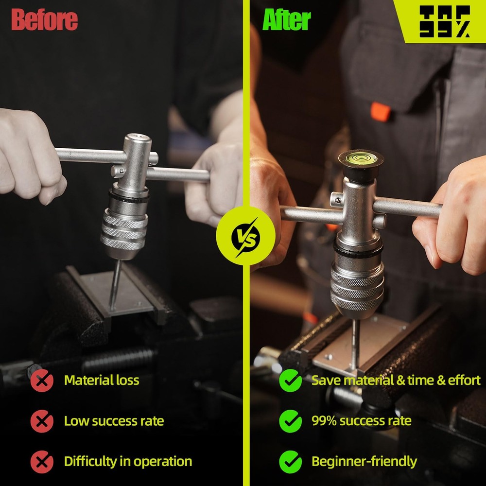 Tap Handle Tool Level, Guide, Small Level Bubble, Magnetic Bubble Black