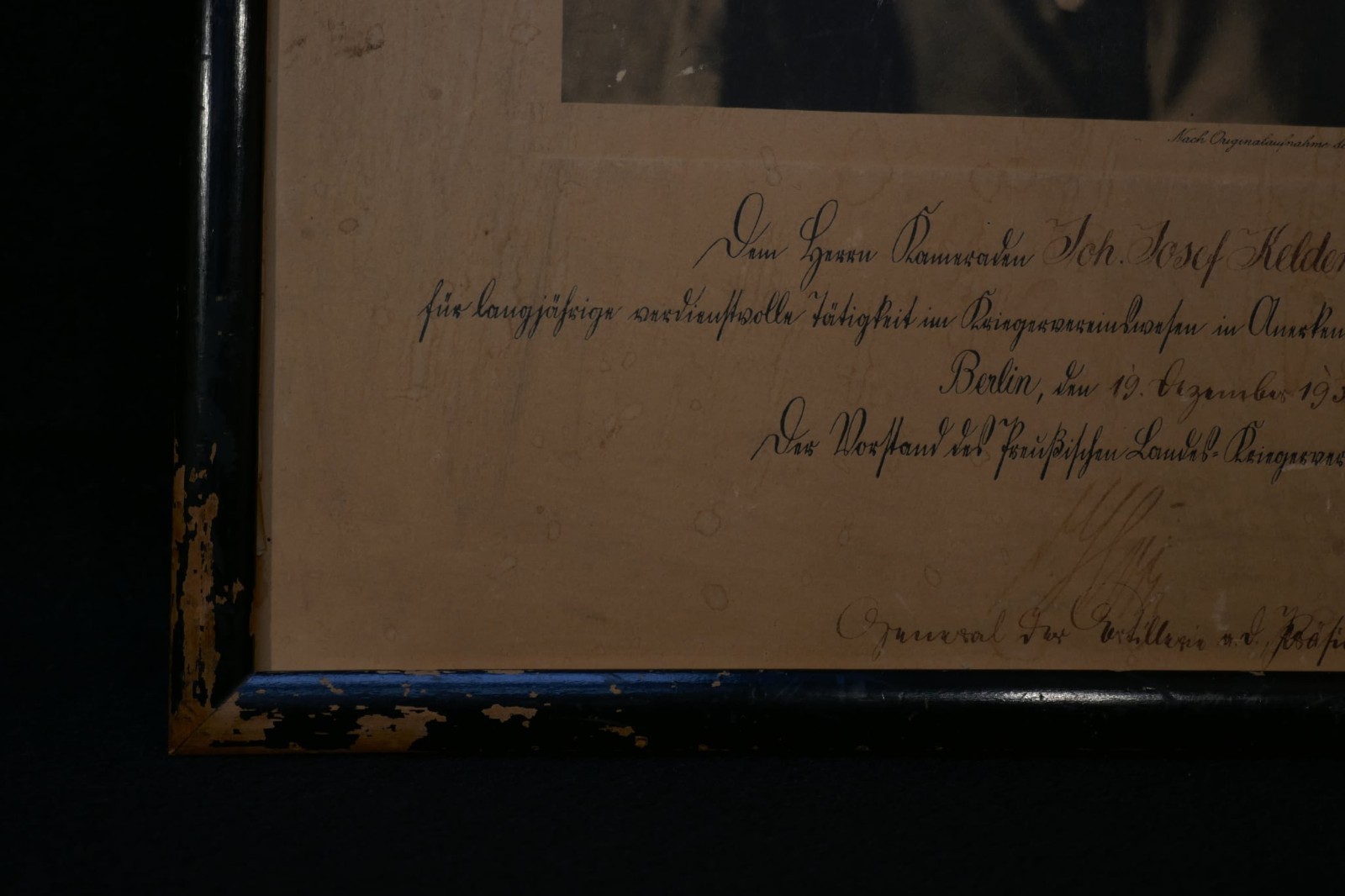 Original German Army 1932 Weimar Reichswehr Picture Signed General von Horn