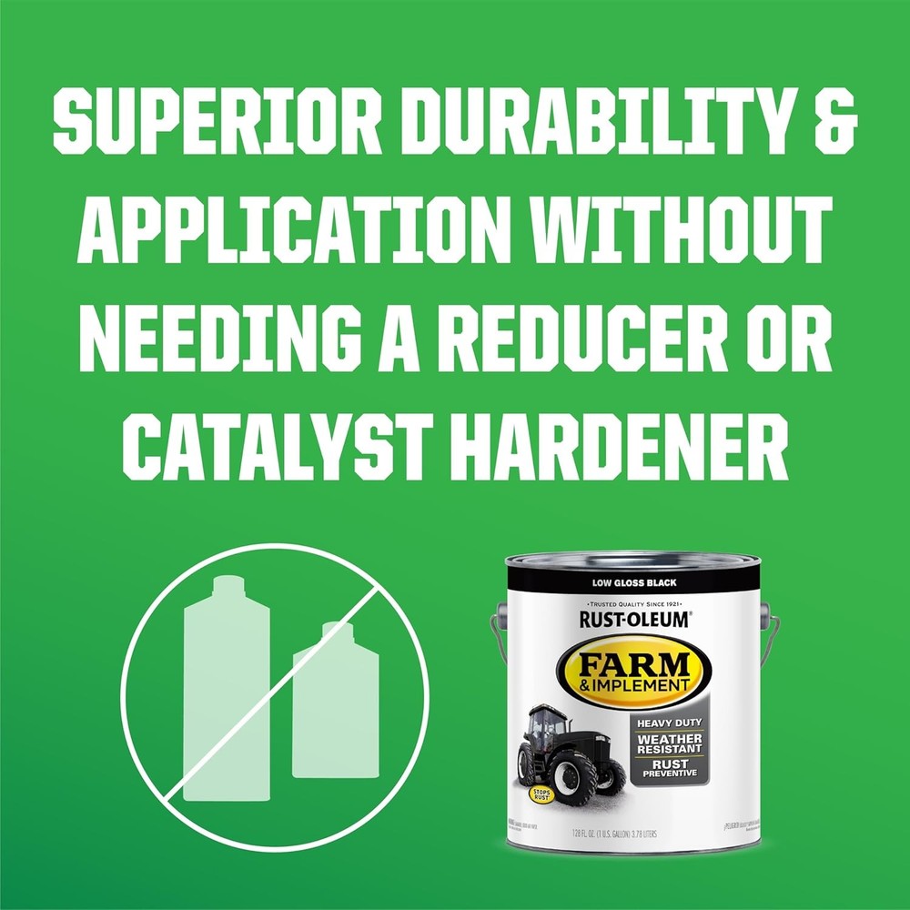 Rust-Oleum 280168 Farm Implement Enamel Paint Black 2 Gallons