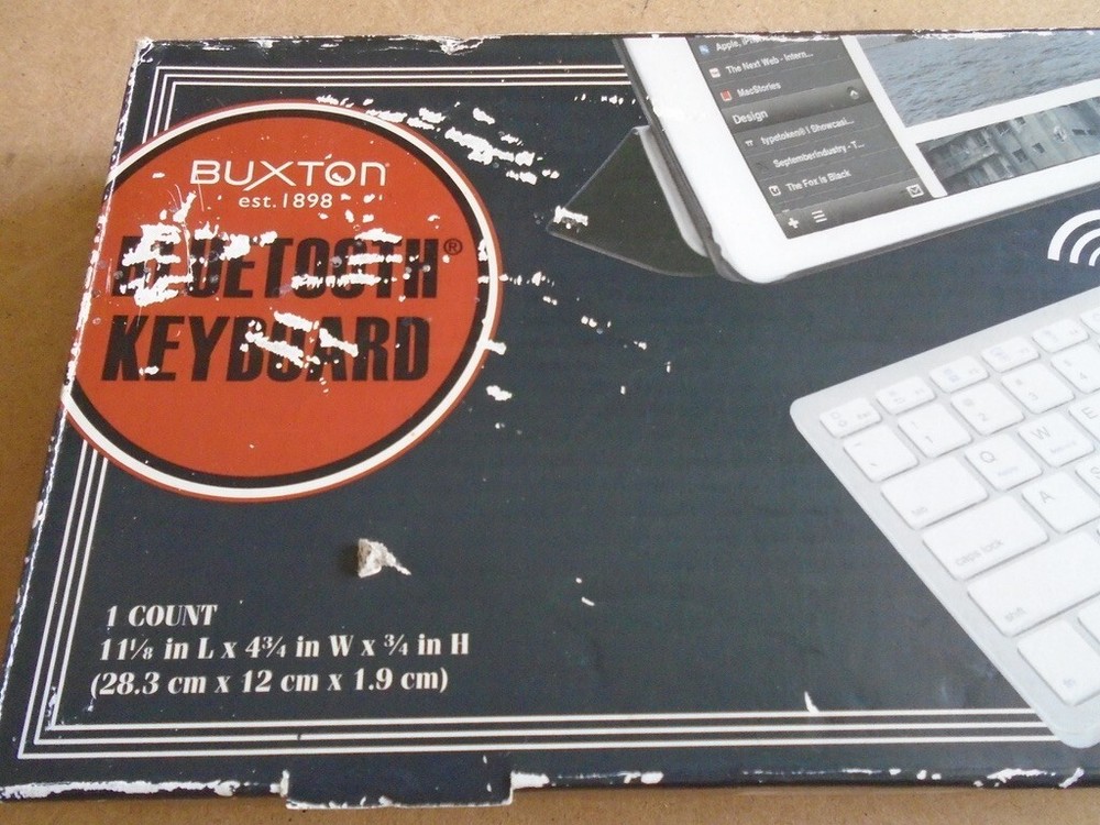 Buxton Bluetooth Keyboard Model SM-36749 White on Silver OPEN Box!!!