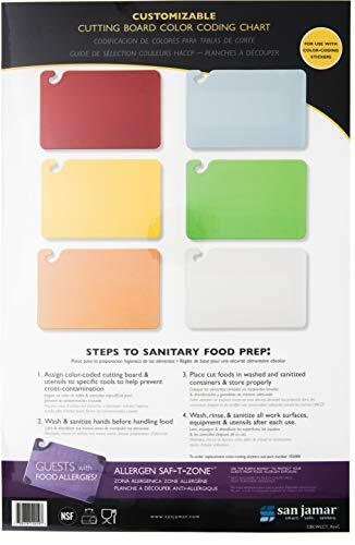 San Jamar CBCWLCTST Cut-N-Carry 6-Board Color-Coding Wall Chart, 11" Width x 17"