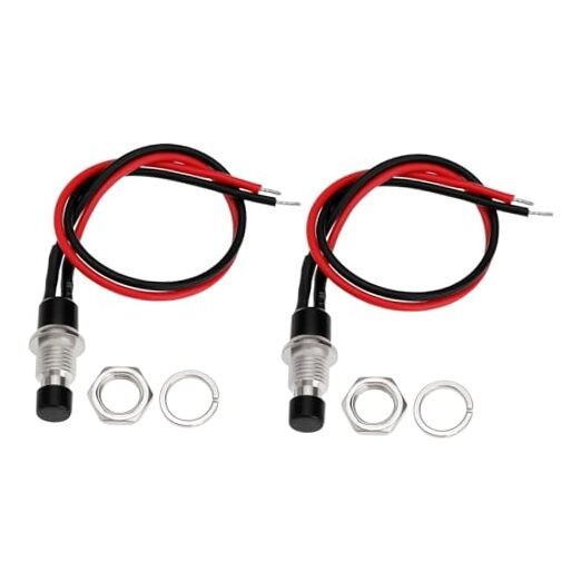 10PCS SPST Mini Push Button Pre-Wired 12V DC 5A Line Length 14cm Button