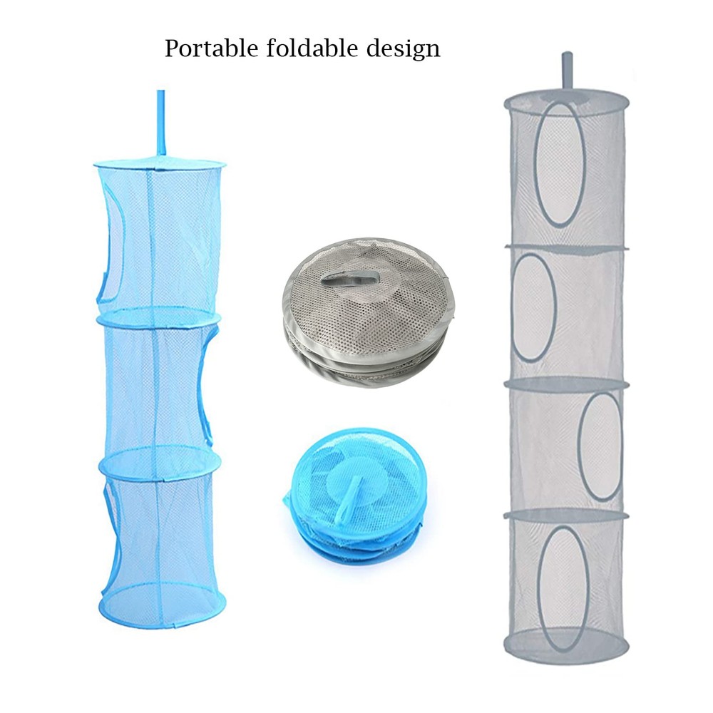 2pcs Hanging Mesh Storage Organizer Bag Foldable Space Saving Organizer with ...