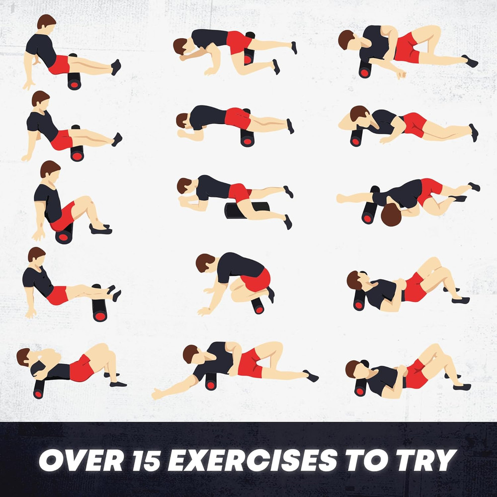 High Density Foam Roller for Physical Therapy – 12" High Density Exercise Roller