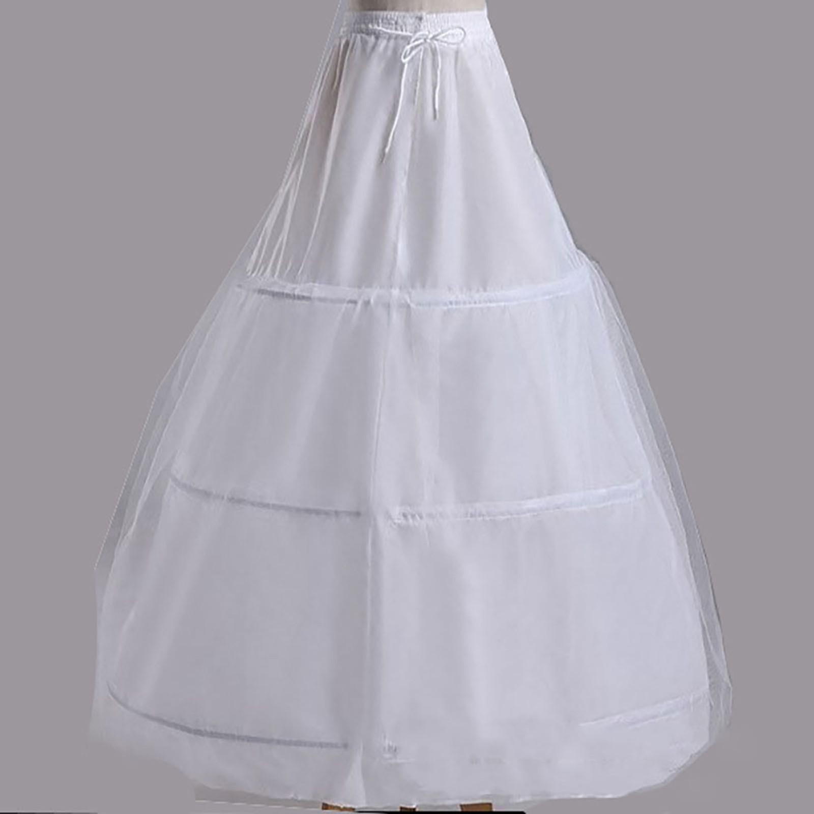 Women Bridal Crinoline Petticoat 3 Hoop Long Underskirt Wedding Gown Under Dress
