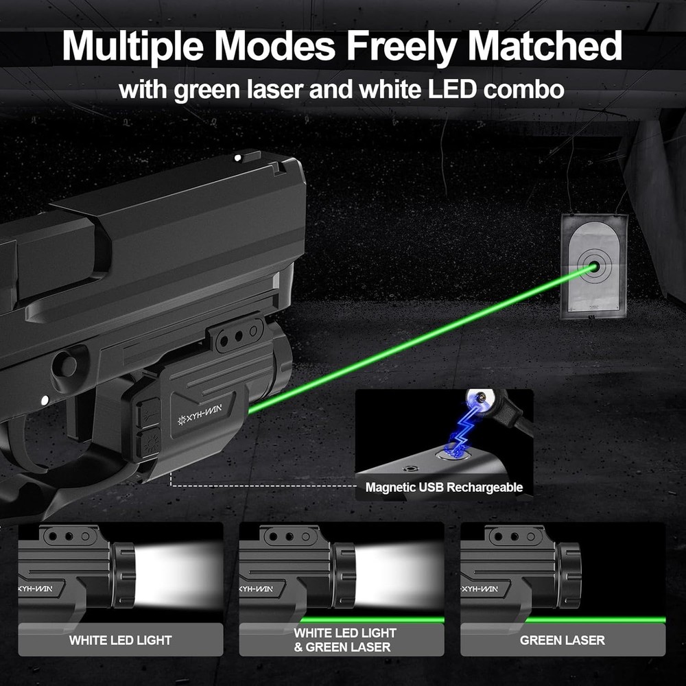 1000 Lumens Light Laser Combo with Strobe Function, Tactical Green