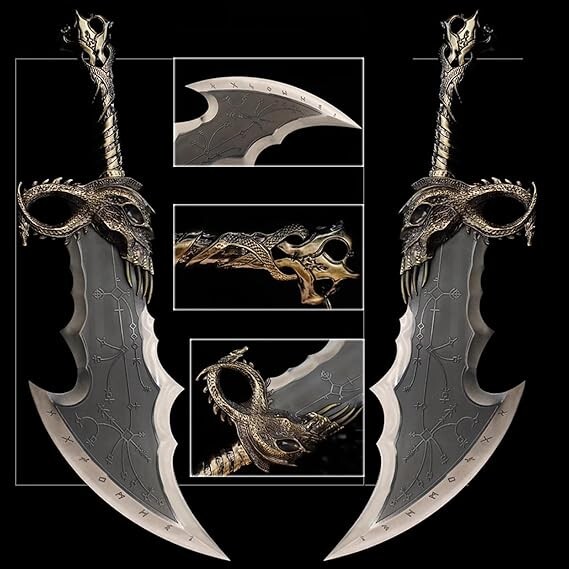 [OPEN BOX]God of War,Blades of Chaos Sword Twin Blades, Kratos Metal!