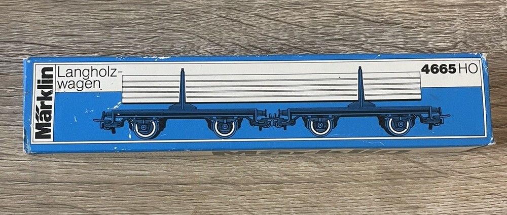 MARKLIN HO 4665 - Log Car Loaded With Square Timber