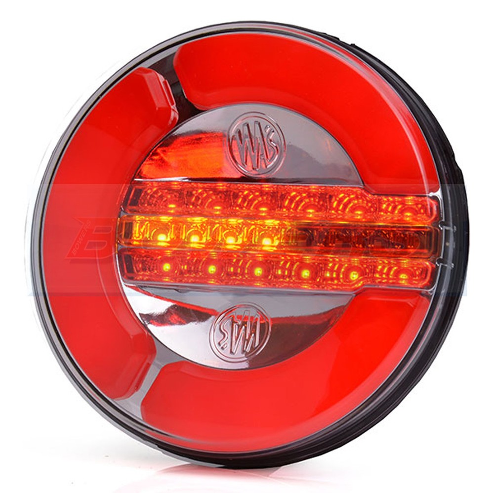 LED REAR ROUND HAMBURGER LAMP LIGHT + PROGRESSIVE DYNAMIC SEQUENTIAL INDICATOR