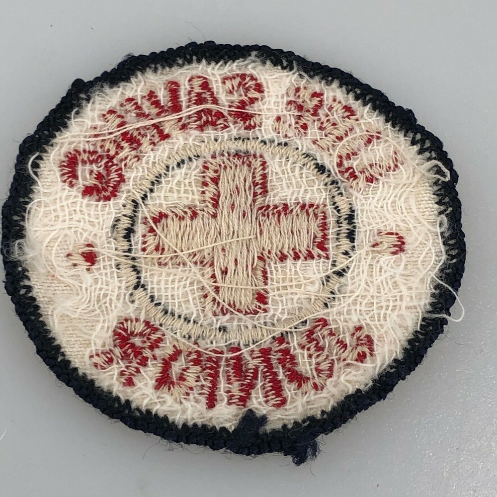 Vintage Red Cross Patch Badge LIVING SAVING JUNIOR